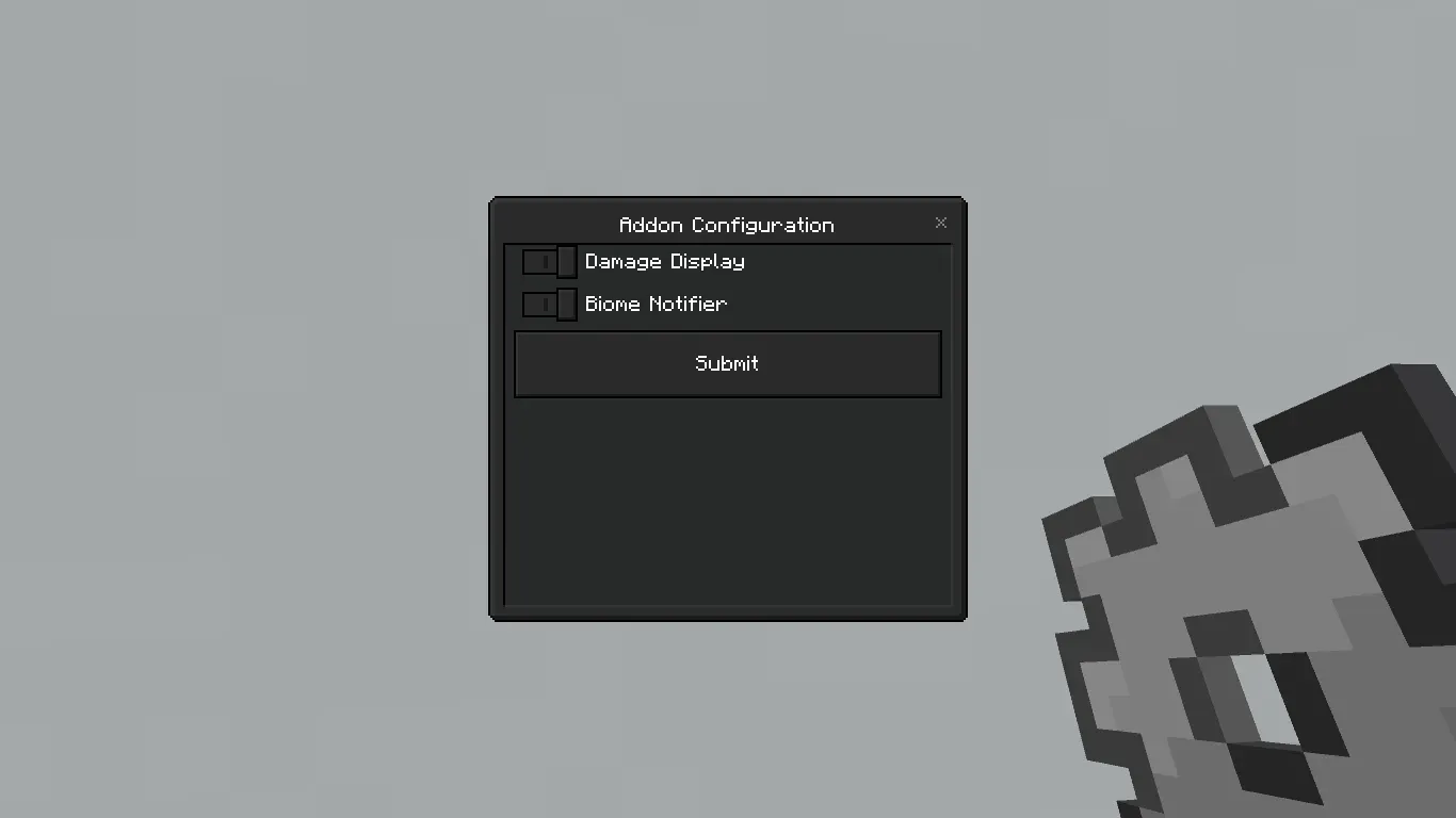 Addon Configuration screen