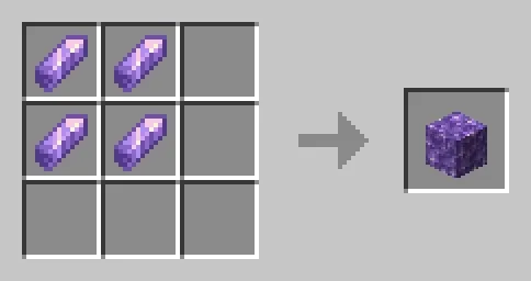 Block of Amethyst crafting recipe