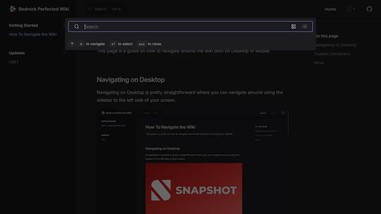 Desktop search bar highlight